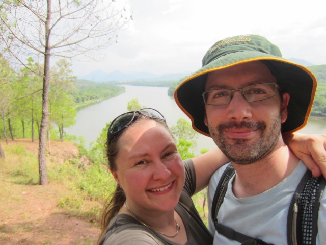 Carolyn and Sean overlooking the Perfume River, July 14, 2015